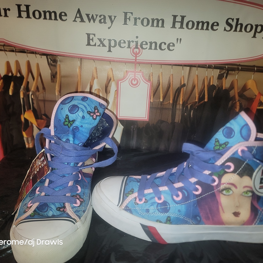 Custom High-Top Pro-Keds Sneakers with Anime Design